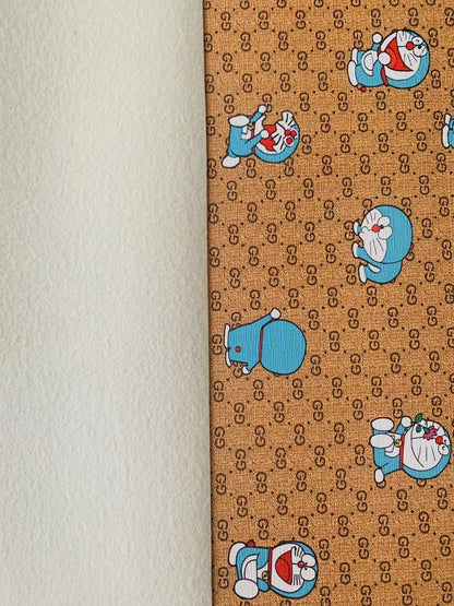 Classic Gucci Leather Case Fabric,Handmade Bag Fabric,Hand-made Shoes Fabric, Doraemon Leather By Yard