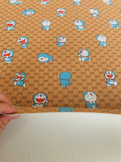 Classic Gucci Leather Case Fabric,Handmade Bag Fabric,Hand-made Shoes Fabric, Doraemon Leather By Yard