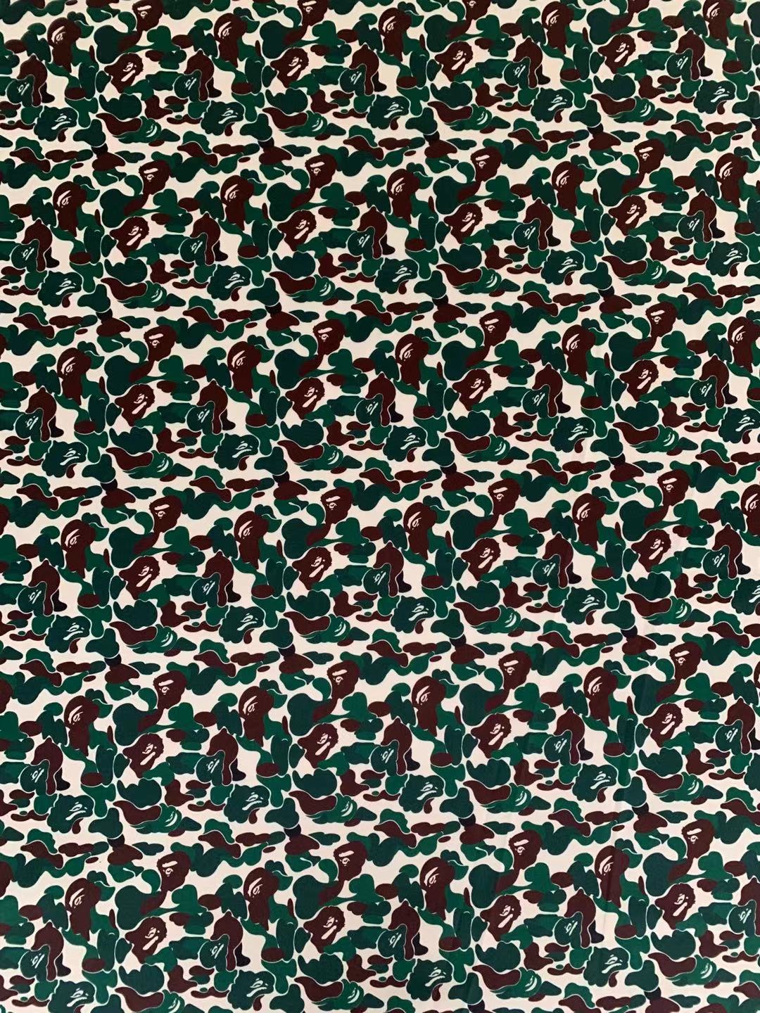 Bape Knitted Elastic Clothing Fabric,Handmade Clothes Fabric, Mask Fabric ,Cap Fabric, Scarf Fabric Bow Fabric (Green)