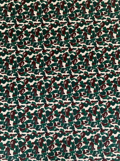 Bape Knitted Elastic Clothing Fabric,Handmade Clothes Fabric, Mask Fabric ,Cap Fabric, Scarf Fabric Bow Fabric (Green)