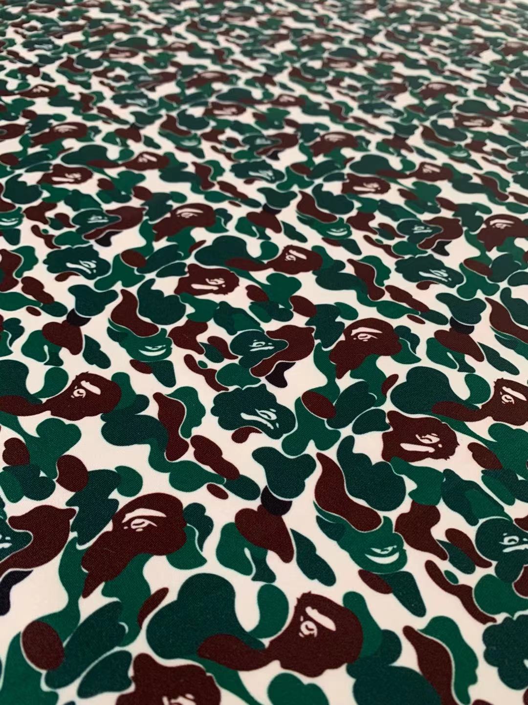 Bape Knitted Elastic Clothing Fabric,Handmade Clothes Fabric, Mask Fabric ,Cap Fabric, Scarf Fabric Bow Fabric (Green)