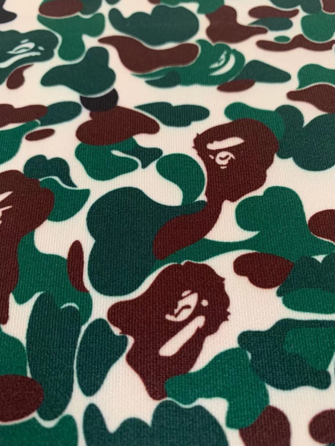 Bape Knitted Elastic Clothing Fabric,Handmade Clothes Fabric, Mask Fabric ,Cap Fabric, Scarf Fabric Bow Fabric (Green)