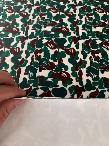 Bape Knitted Elastic Clothing Fabric,Handmade Clothes Fabric, Mask Fabric ,Cap Fabric, Scarf Fabric Bow Fabric (Green)