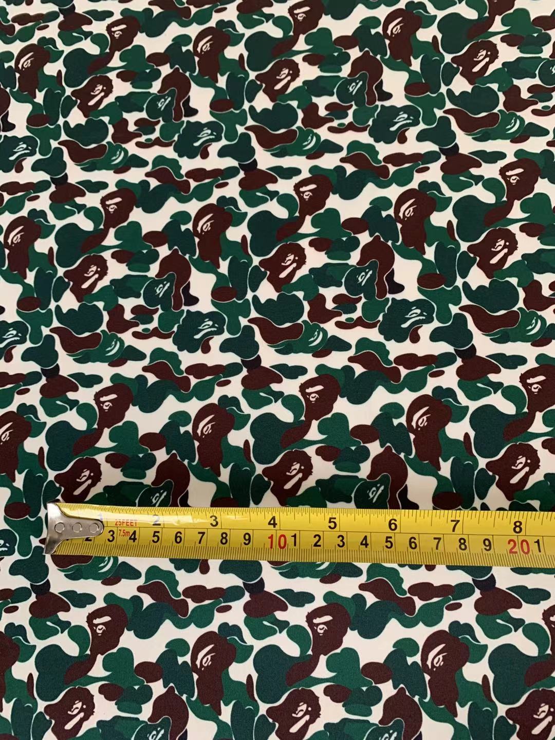 Bape Knitted Elastic Clothing Fabric,Handmade Clothes Fabric, Mask Fabric ,Cap Fabric, Scarf Fabric Bow Fabric (Green)