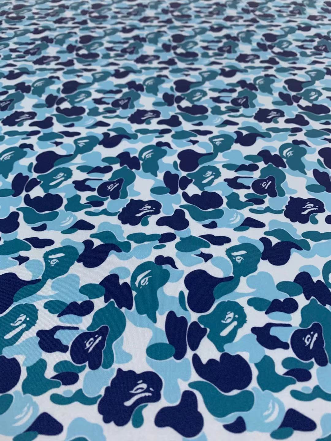 Bape Knitted Elastic Clothing Fabric,Handmade Clothes Fabric, Mask Fabric ,Cap Fabric, Scarf Fabric Bow Fabric (Blue)