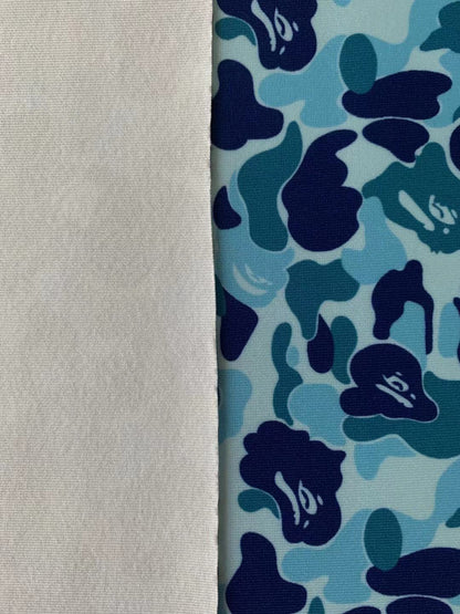 Bape Knitted Elastic Clothing Fabric,Handmade Clothes Fabric, Mask Fabric ,Cap Fabric, Scarf Fabric Bow Fabric (Blue)