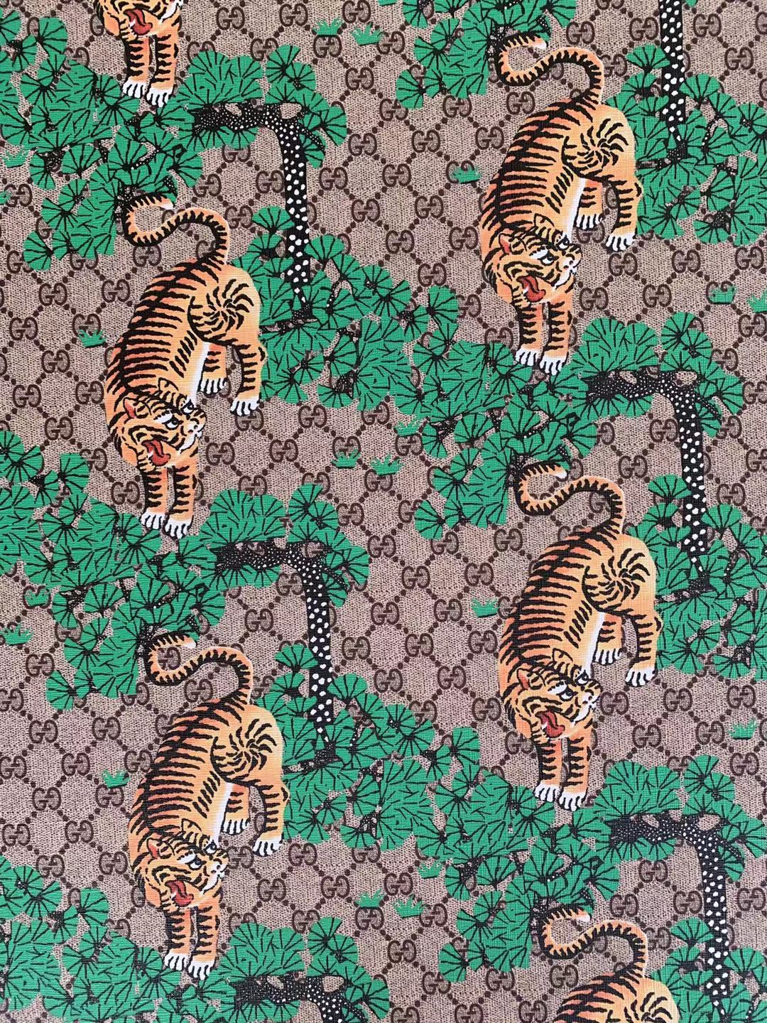Classic Gucci Leather Case Fabric,Handmade Bag Fabric,Hand-made Shoes Fabric, with Tiger Leather By Yard