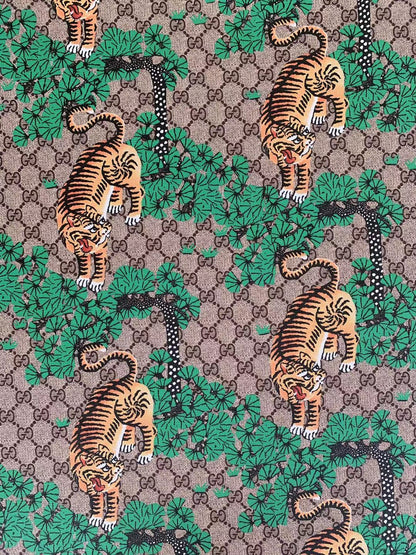 Classic Gucci Leather Case Fabric,Handmade Bag Fabric,Hand-made Shoes Fabric, with Tiger Leather By Yard