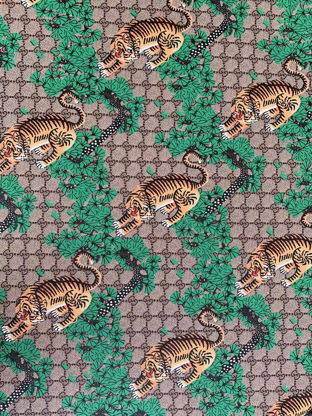 Classic Gucci Leather Case Fabric,Handmade Bag Fabric,Hand-made Shoes Fabric, with Tiger Leather By Yard