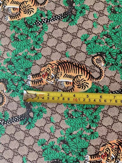 Classic Gucci Leather Case Fabric,Handmade Bag Fabric,Hand-made Shoes Fabric, with Tiger Leather By Yard