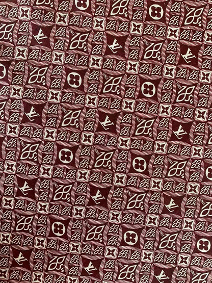 Classic LV 1854 Jacquard Canvas Cloth Fabric ,Handmade shoes fabric ,Bag Fabric Handcraft fabric By Yard (Red)