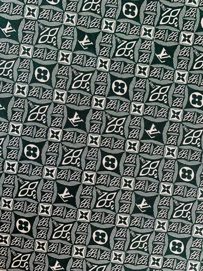 Classic LV 1854 Jacquard Canvas Cloth Fabric ,Handmade shoes fabric ,clothing fabric Handcraft fabric By Yard (Green)