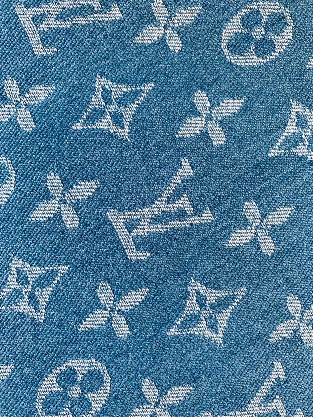 Fashion LV Wash Denim Woven Jacquard fabric ,Jean Fabric For Handmade Goods By Yard ( Wathet )