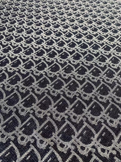 Fashion Dior Denim Woven Jacquard fabric , Jean Fabric For Handmade Clothing By Yard ( Dark Blue )