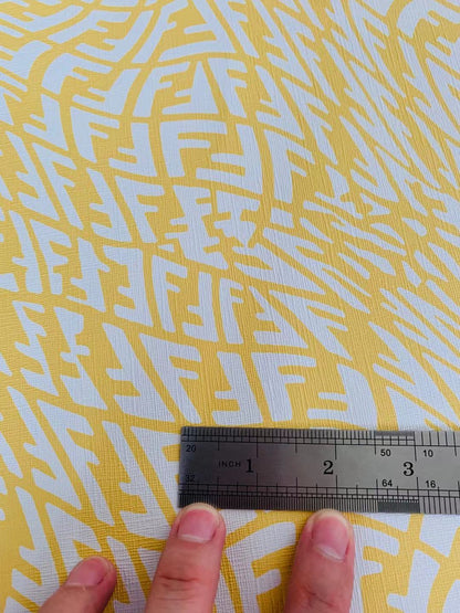 Classic Fendi Fluctuate Leather Crafting Fabric For Handmade Handicrafts By Yards (Yellow)