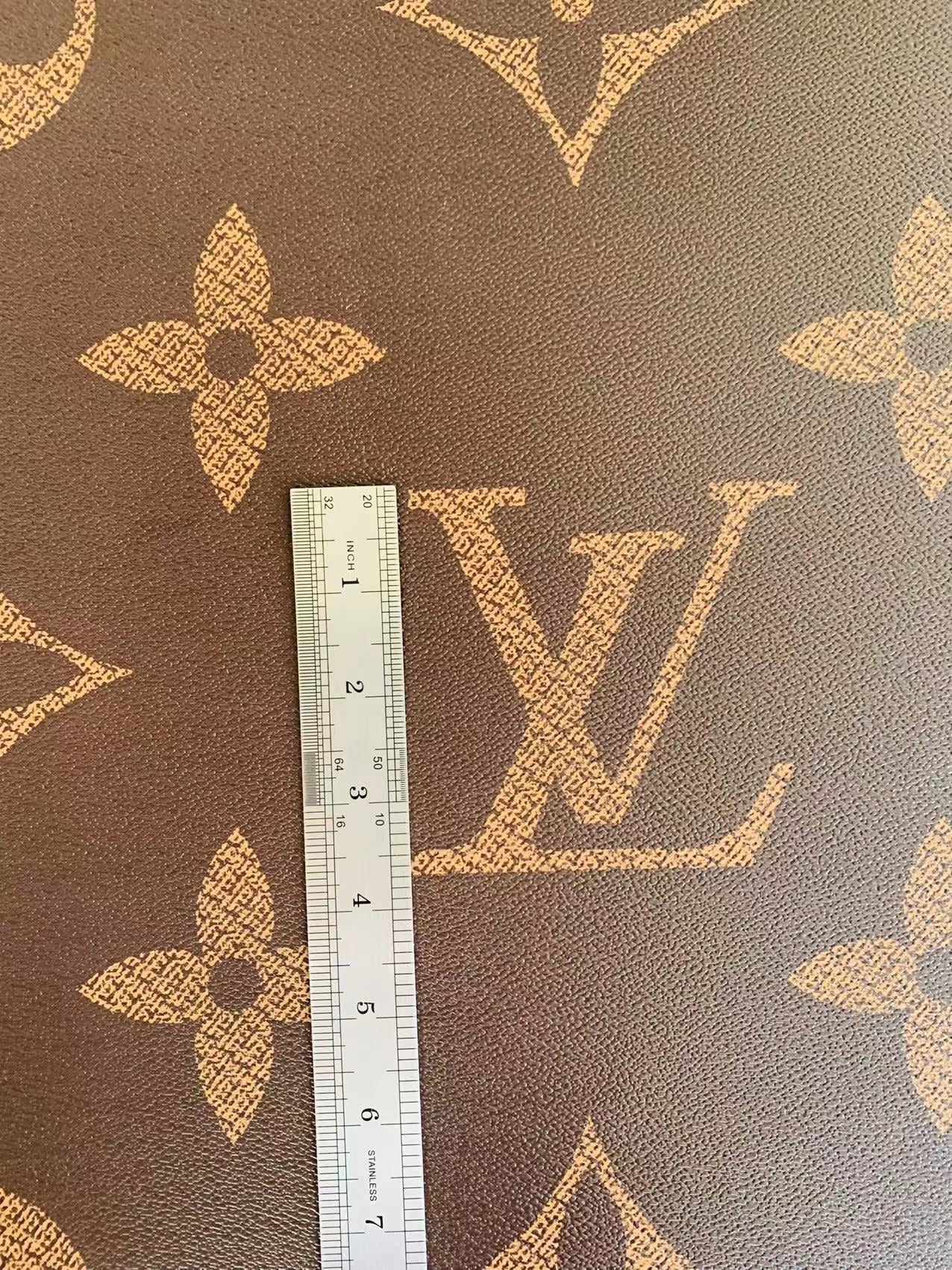 Classic LV 3.5 inch vinyl crafting leather fabric  Bag leather ,shoes leather ,Handicraft leather( 3.5 inch Big Size )