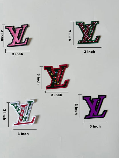 Fashiong Sewing  Embroidery LV Jacquard Patches For Customized Apparel