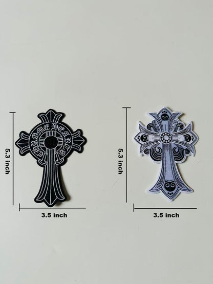 Craft Embroidery Chrome Hearts Jacquard Patches For Customized Clothing