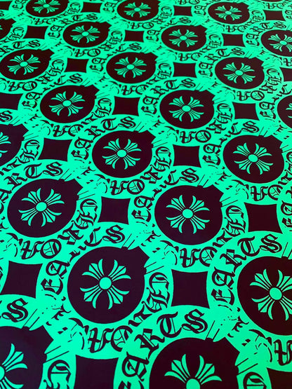 Popular Chrome Hearts Fashion Swimsuit fabric ,Swimming fabric ,100% Polyester Waterproof Fabric