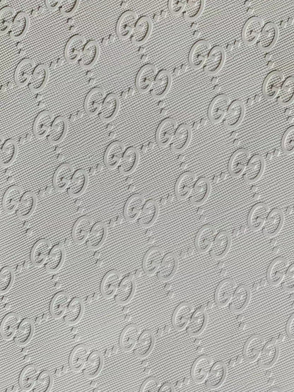 Fashion White Gucci Embossed Leather Fabric For Handmade Shoes ,Bags Handicraft Goods By Yards