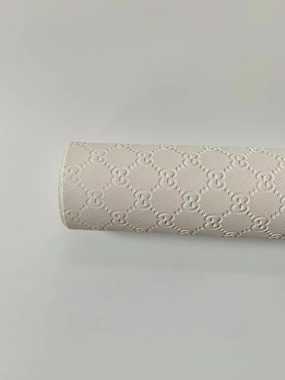 Fashion White Gucci Embossed Leather Fabric For Handmade Shoes ,Bags Handicraft Goods By Yards