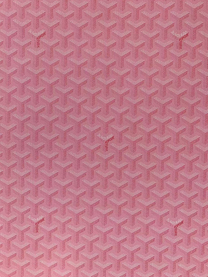 Classic Goyard Leather Fabric , Handmade Shoes Leather, Hand-made Bags Fabric,Handicraft Leather Fabric By Yard (Pink)