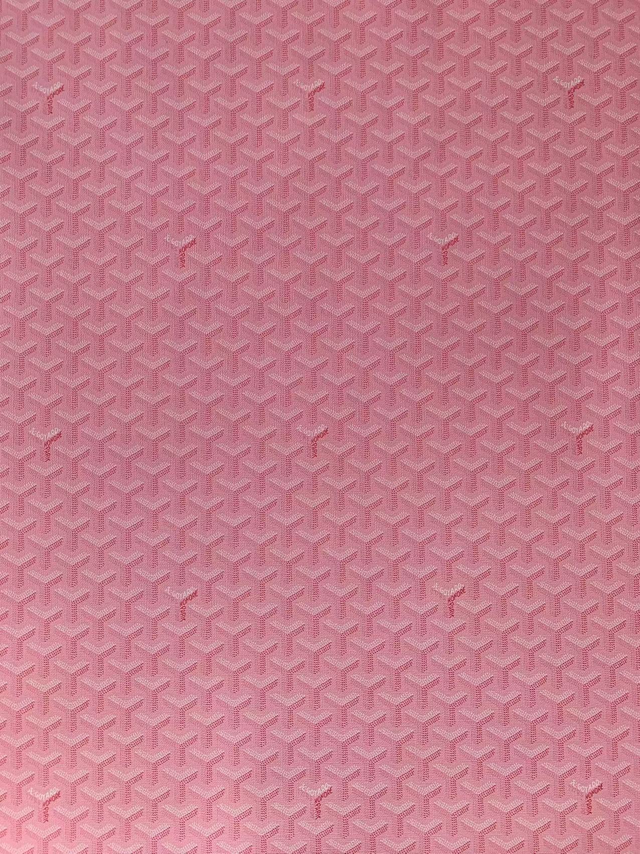 Classic Goyard Leather Fabric , Handmade Shoes Leather, Hand-made Bags Fabric,Handicraft Leather Fabric By Yard (Pink)