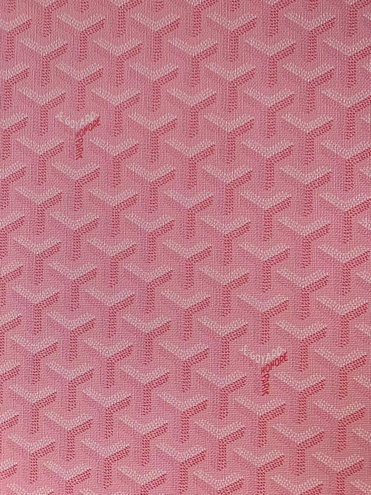 Classic Goyard Leather Fabric , Handmade Shoes Leather, Hand-made Bags Fabric,Handicraft Leather Fabric By Yard (Pink)