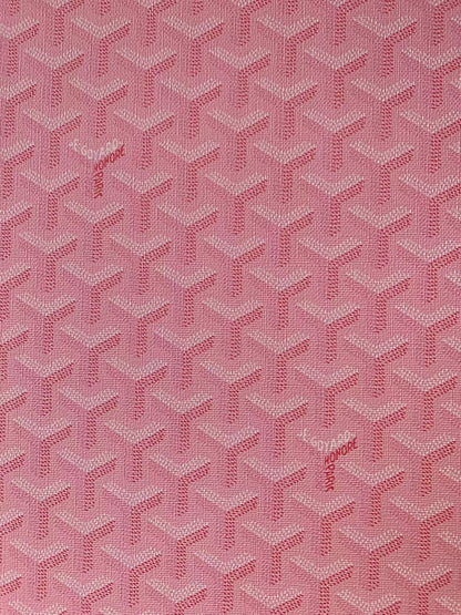 Classic Goyard Leather Fabric , Handmade Shoes Leather, Hand-made Bags Fabric,Handicraft Leather Fabric By Yard (Pink)