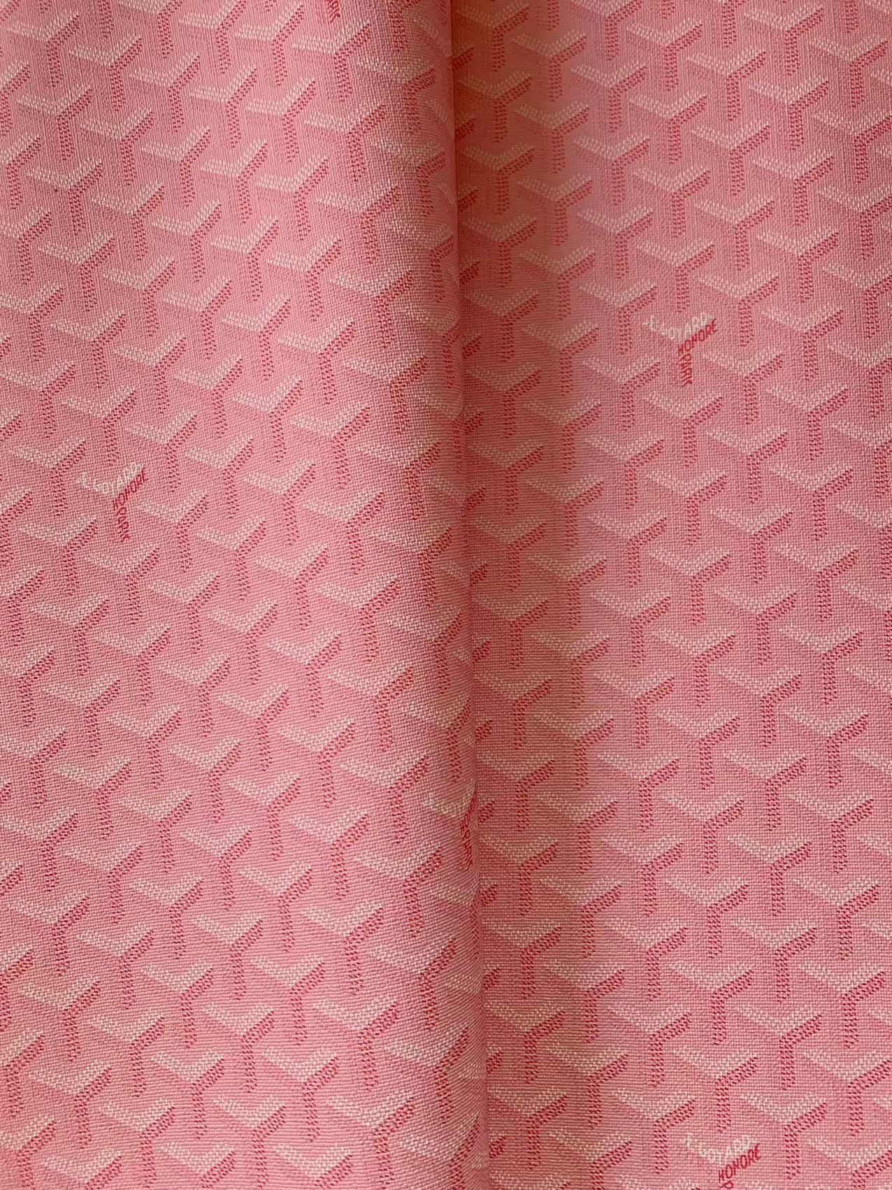 Classic Goyard Leather Fabric , Handmade Shoes Leather, Hand-made Bags Fabric,Handicraft Leather Fabric By Yard (Pink)