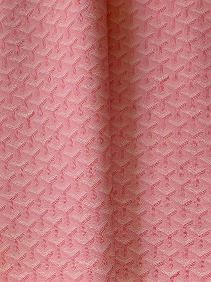 Classic Goyard Leather Fabric , Handmade Shoes Leather, Hand-made Bags Fabric,Handicraft Leather Fabric By Yard (Pink)