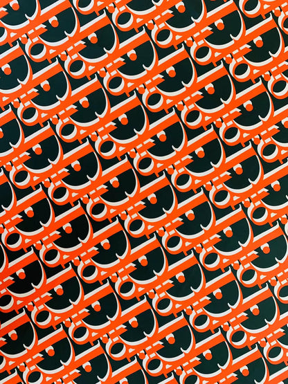 Popular Fashion Swimsuit fabric ,Swimming fabric ,100% Polyester Waterproof Fabric(Orange with Dark Green )