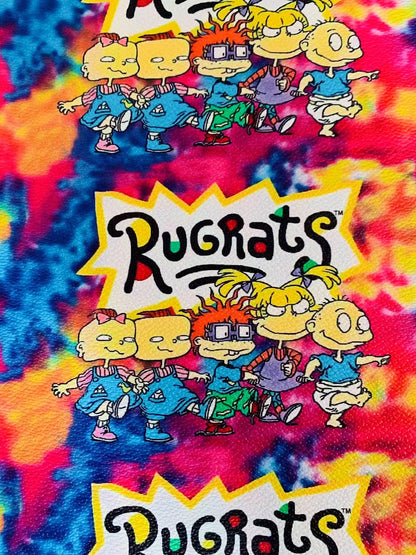 Tianchao Store Small Size 11x9 CM Rugrats Cartoon Design Leather Fabric For Artist Handmade Shoes ,Bags ,Sneakers By Yards