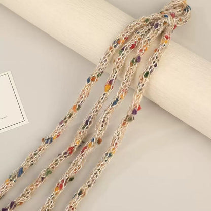 Craft 8MM Wool with Polyester Colorful Blended Yarn For Handmade DIY Sewing ,Shoelace Goods By Yard