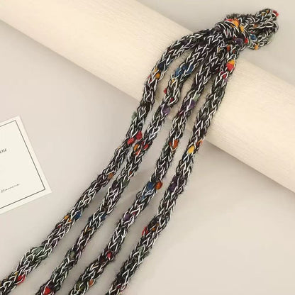 Craft 8MM Wool with Polyester Colorful Blended Yarn For Handmade DIY Sewing ,Shoelace Goods By Yard