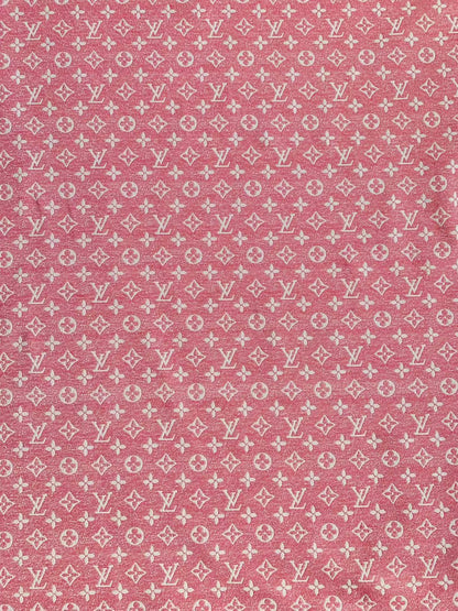 Tianchao Pink LV Denim Woven Jacquard fabric ,Jean Fabric For Handmade Goods By Yard