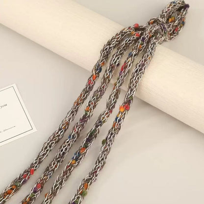 Craft 8MM Wool with Polyester Colorful Blended Yarn For Handmade DIY Sewing ,Shoelace Goods By Yard