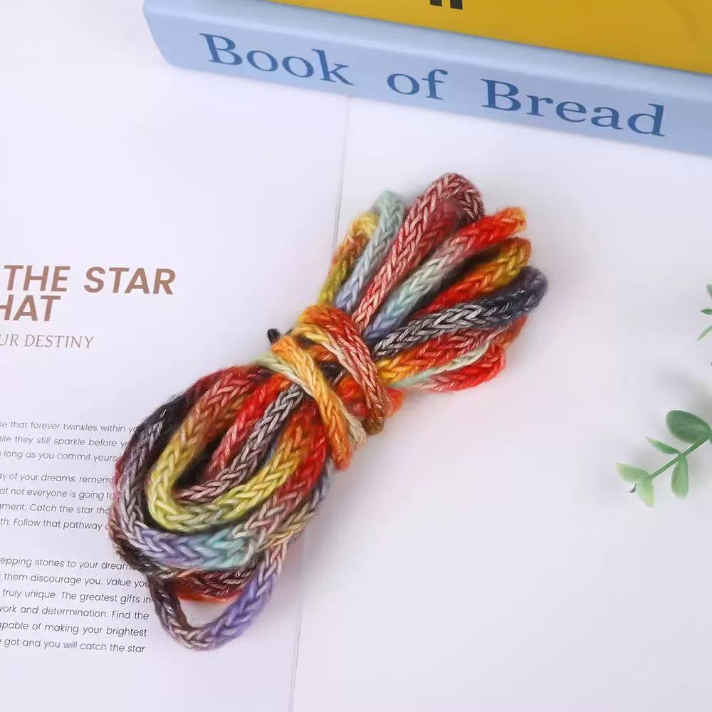 Craft 8MM Colorful Blended Yarn For Handmade DIY Sewing ,Shoelace Goods By Yard