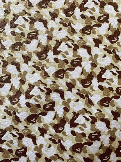 Tianchao New Camouflage Color Bape Leather Fabric For Handmade Handicraft Goods By Yard