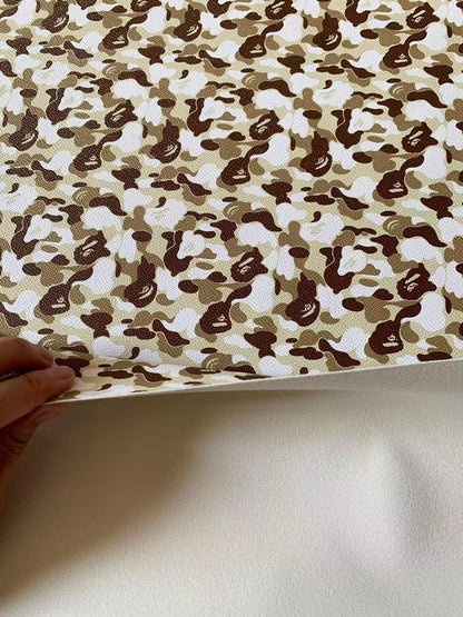 Tianchao New Camouflage Color Bape Leather Fabric For Handmade Handicraft Goods By Yard