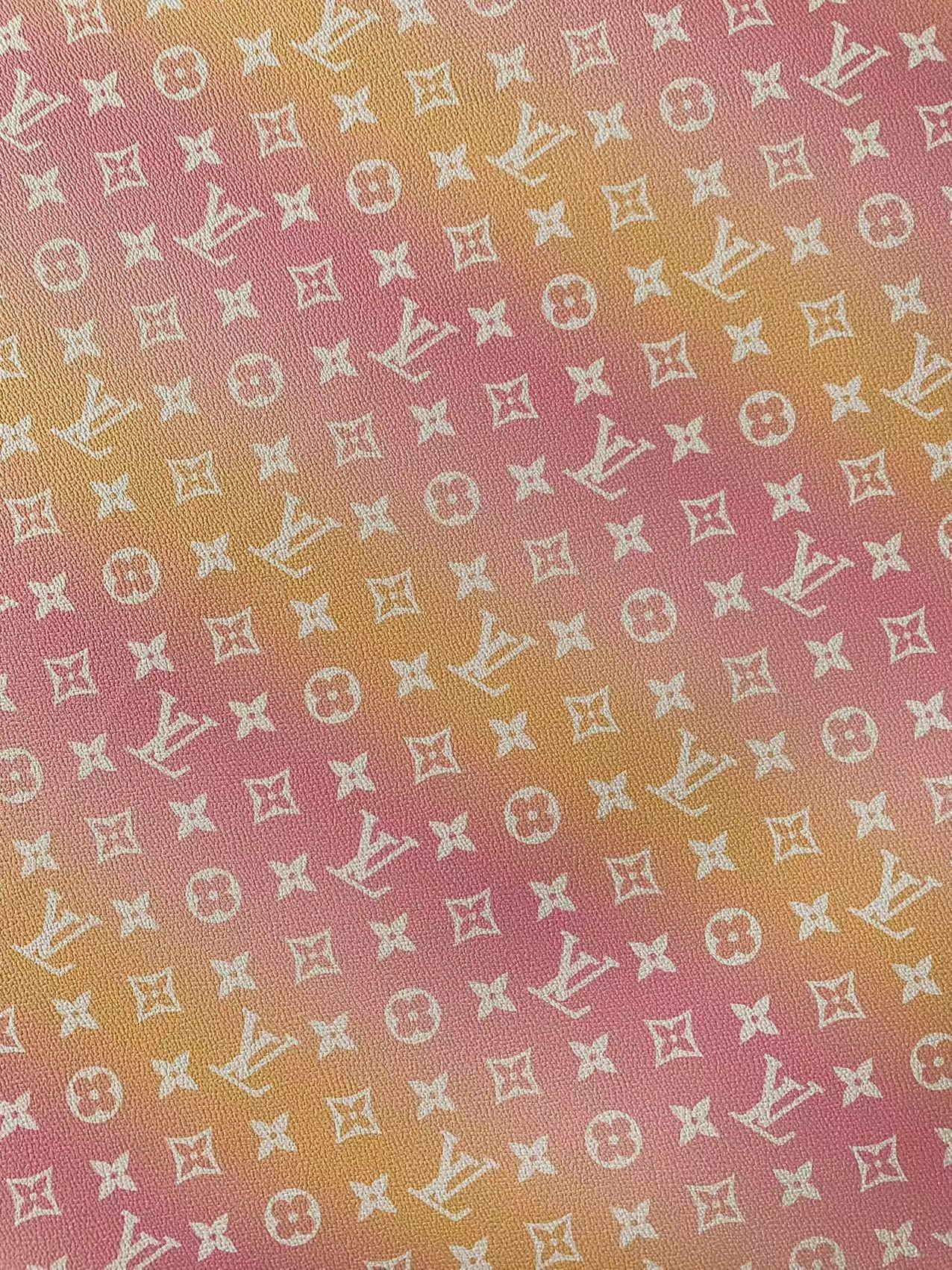 Custom Crafts Vinyl Lighting Pink With Yellow Leather Fabric For Handmade Sneakers Bag Apparel Upholstery By Yard