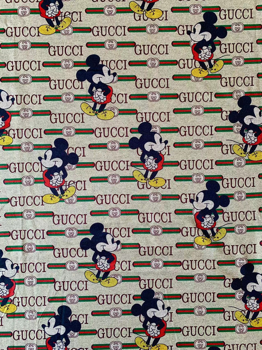 Craft Gucci With Mickey Mouse Knitted TR Material Fabric For Handmade Handicraft Apparel By Yard