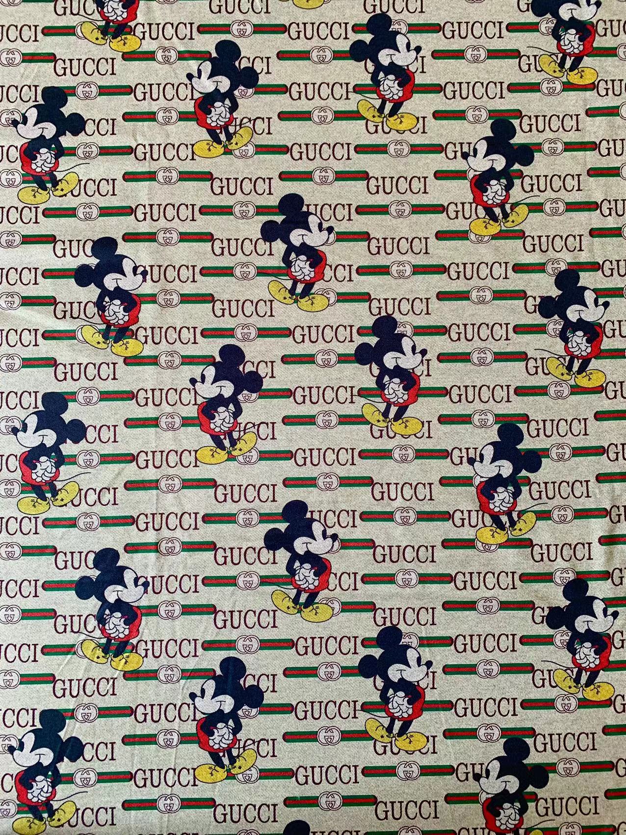 Craft Gucci With Mickey Mouse Knitted TR Material Fabric For Handmade Handicraft Apparel By Yard