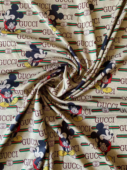 Craft Gucci With Mickey Mouse Knitted TR Material Fabric For Handmade Handicraft Apparel By Yard