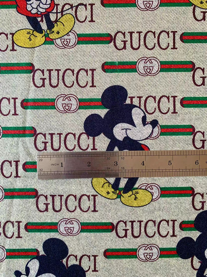 Craft Gucci With Mickey Mouse Knitted TR Material Fabric For Handmade Handicraft Apparel By Yard