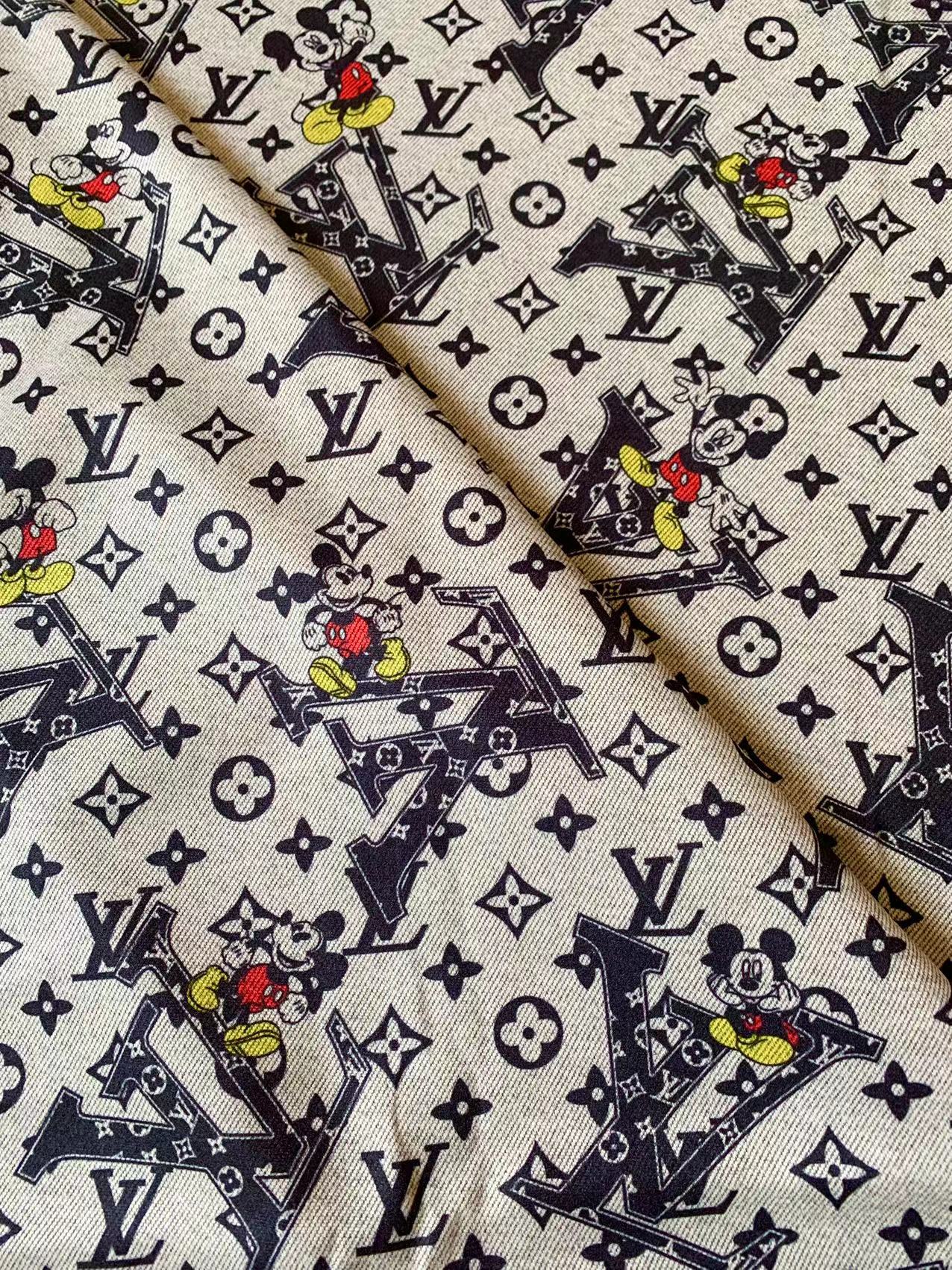 Craft LV With Mickey Mouse Knitted TR Material Fabric For Handmade Handicraft Apparel By Yard