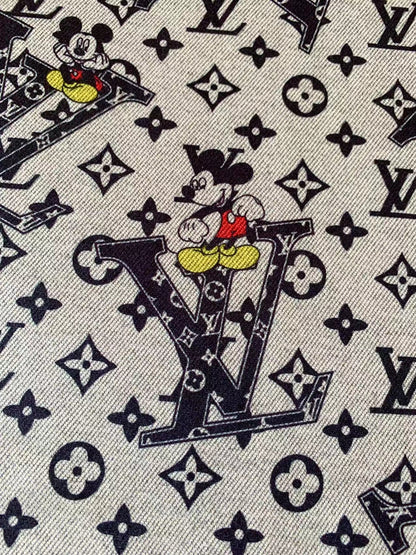 Craft LV With Mickey Mouse Knitted TR Material Fabric For Handmade Handicraft Apparel By Yard