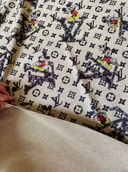 Craft LV With Mickey Mouse Knitted TR Material Fabric For Handmade Handicraft Apparel By Yard