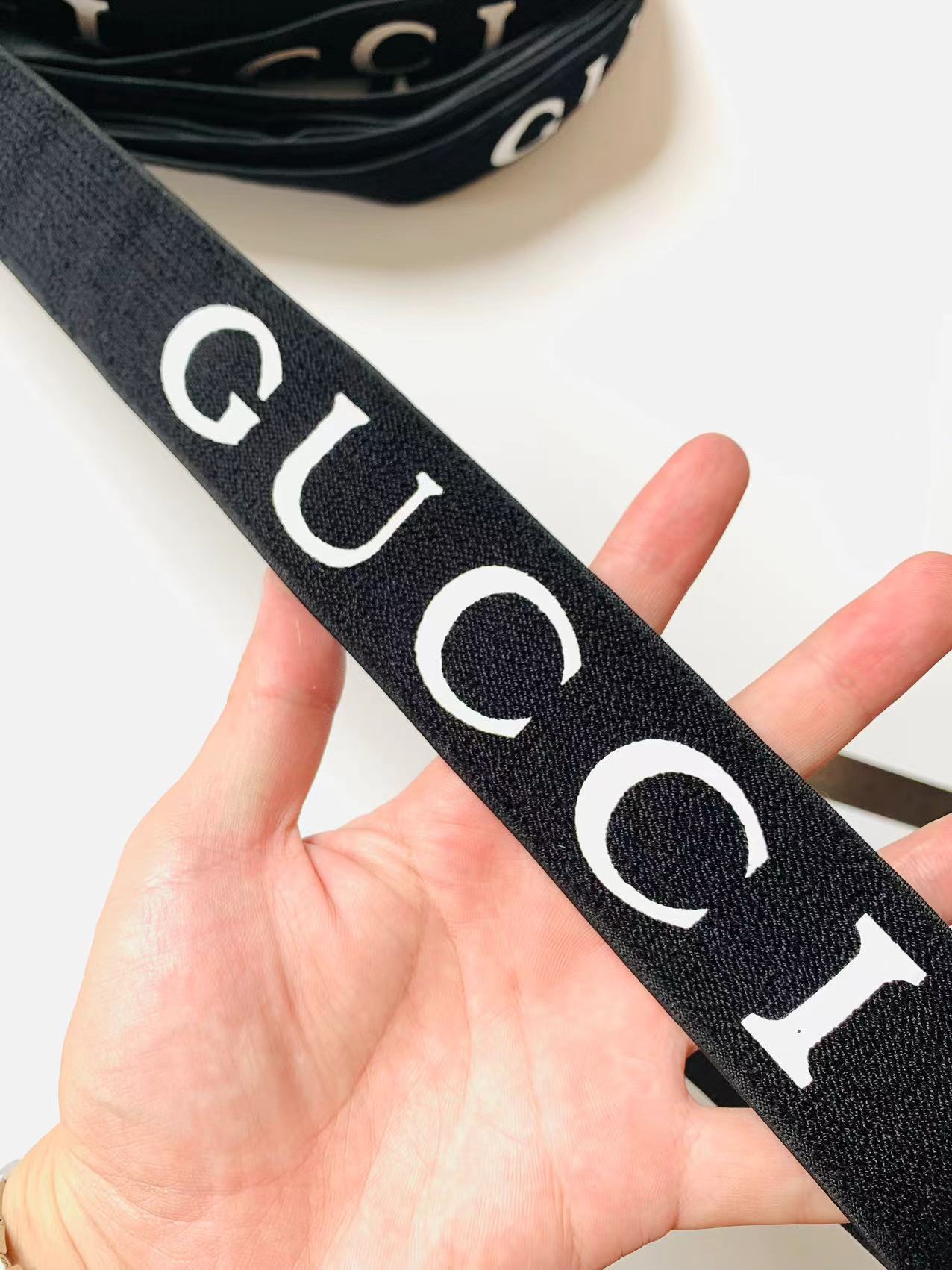 Fashion Gucci Coating Straps ,Elastic Jacquard Ribbon For Handicraft Goods (Black)