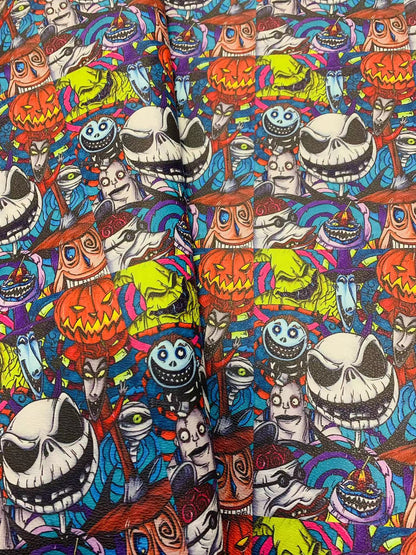 New Fashion 13x18CM Halloween Design Leather Fabric For Handmade Shoes , Sneakers and Handicrafts By Yard